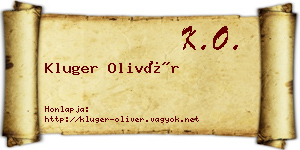 Kluger Olivér névjegykártya