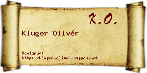 Kluger Olivér névjegykártya